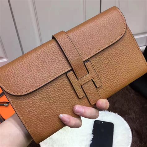 hermes jige wallet togo leather brown|what is hermes leather.